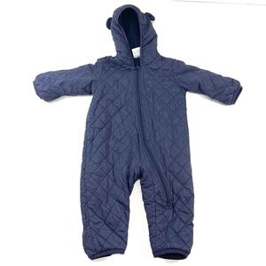Uniqlo baby warm padded one-piece outfit with bear ears 6-12 months
